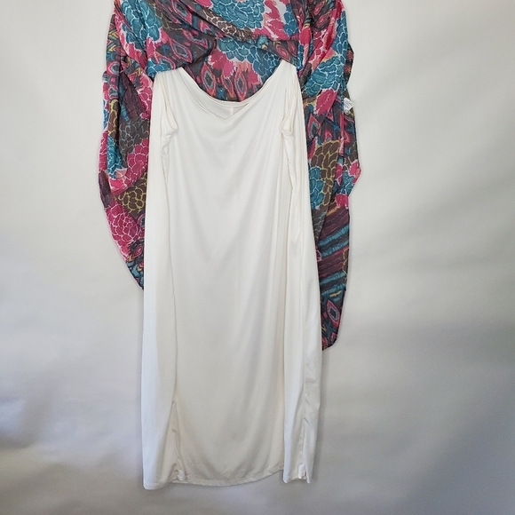 Figueroa & Flower Tiered Floral Maxi Dress Size 2X Slip Dress Lining Puff Sleeve - Picture 7 of 15
